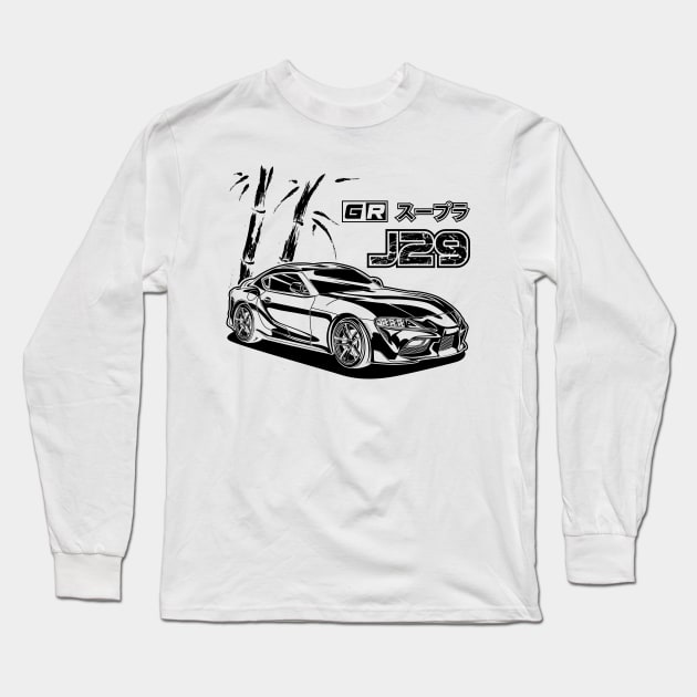 GR Supra - Black Print Long Sleeve T-Shirt by WINdesign